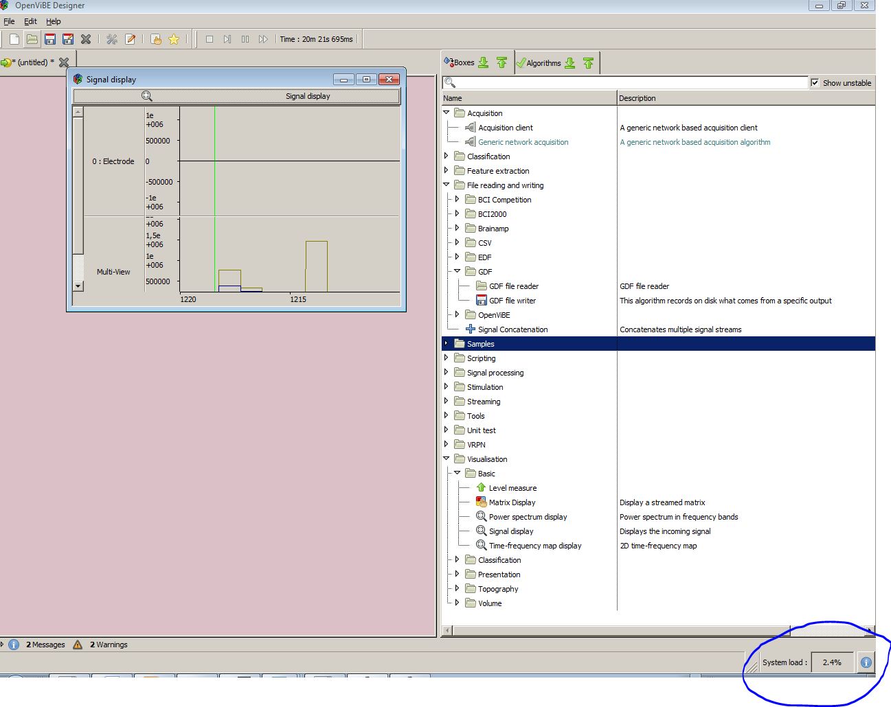 Screenshot-MindWave signals in Open Vibe Designer-LOW SYSTEM LOAD - 20062012.JPG